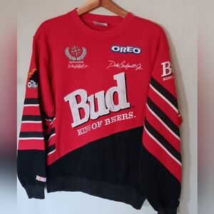 Vintage Nascar Chase Authentics Bud Racing Embroidered Sweatshirt